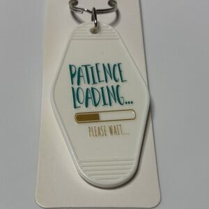 Teal and Gold Patience Loading Keychain